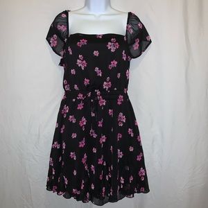 Black and Pink Floral Dress